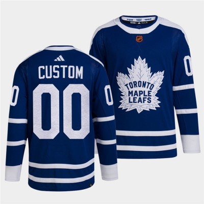 Toronto Maple Leafs Custom Men's adidas Reverse Retro 2.0 Authentic Player Jersey Blue